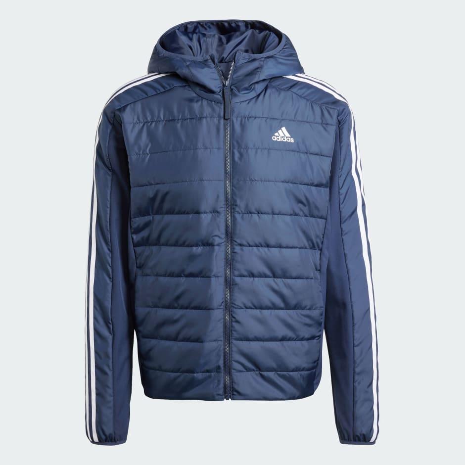 adidas Essentials 3-Stripes Insulated Hooded Hybrid Jacket