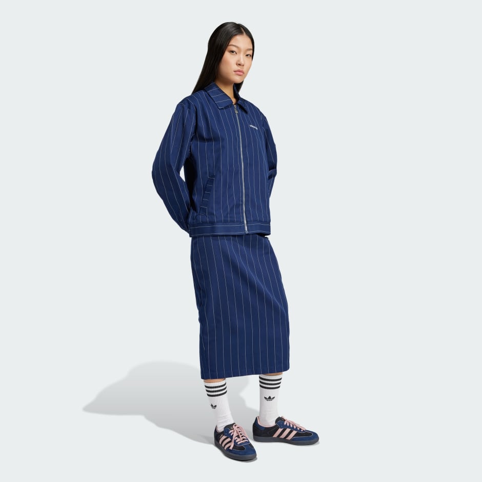 adidas Pinstripe Harrington Jacket - Image 3