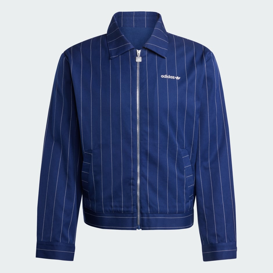 adidas Pinstripe Harrington Jacket - Image 4