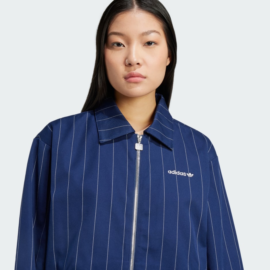 adidas Pinstripe Harrington Jacket - Image 5
