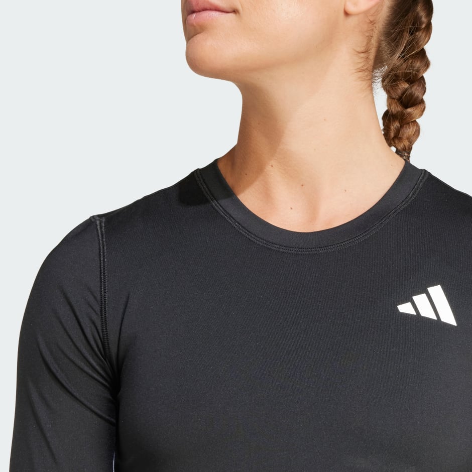 adidas Essentials Long Sleeve 3-Stripes Workout Top - Image 5