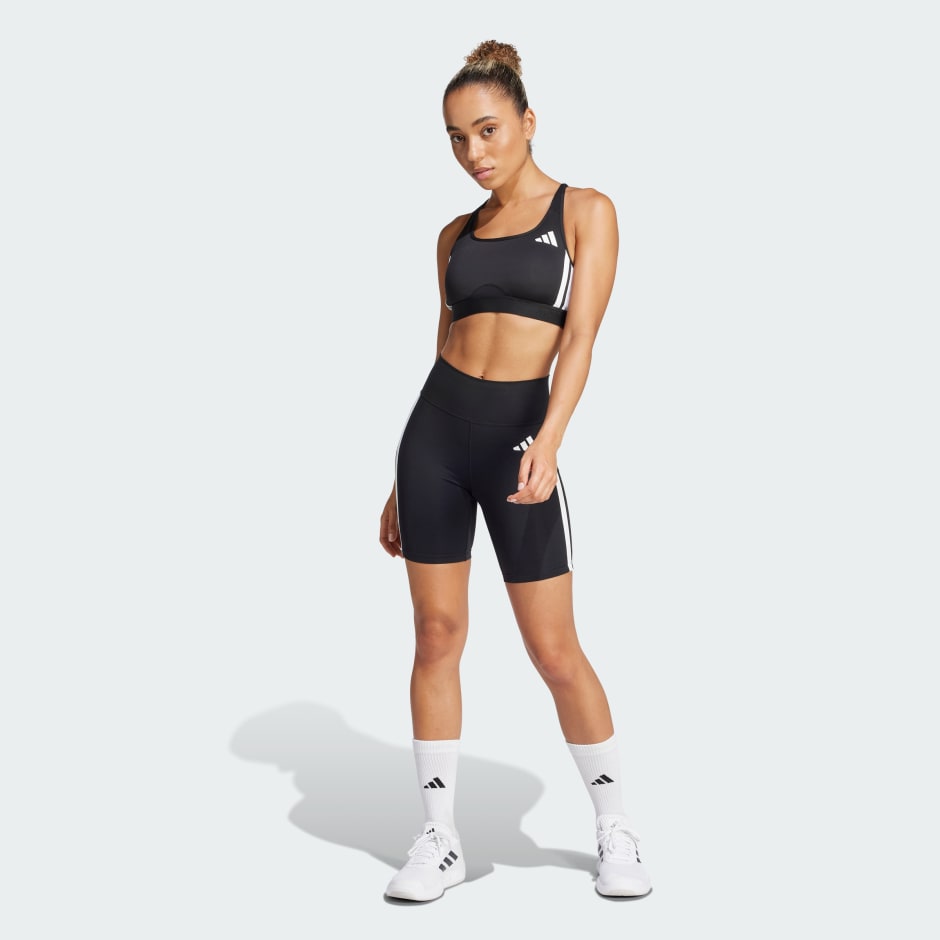 adidas Optime Essentials 3-Stripes Short Leggings - Image 5