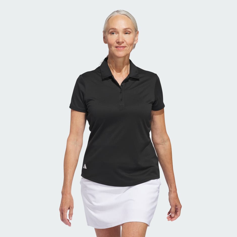 adidas Women's Solid Performance Short Sleeve Polo Shirt