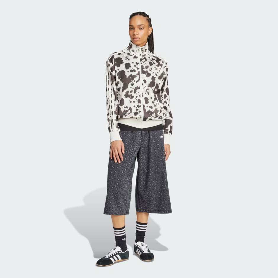 adidas Originals Satin Cow Print Track Top - Image 3