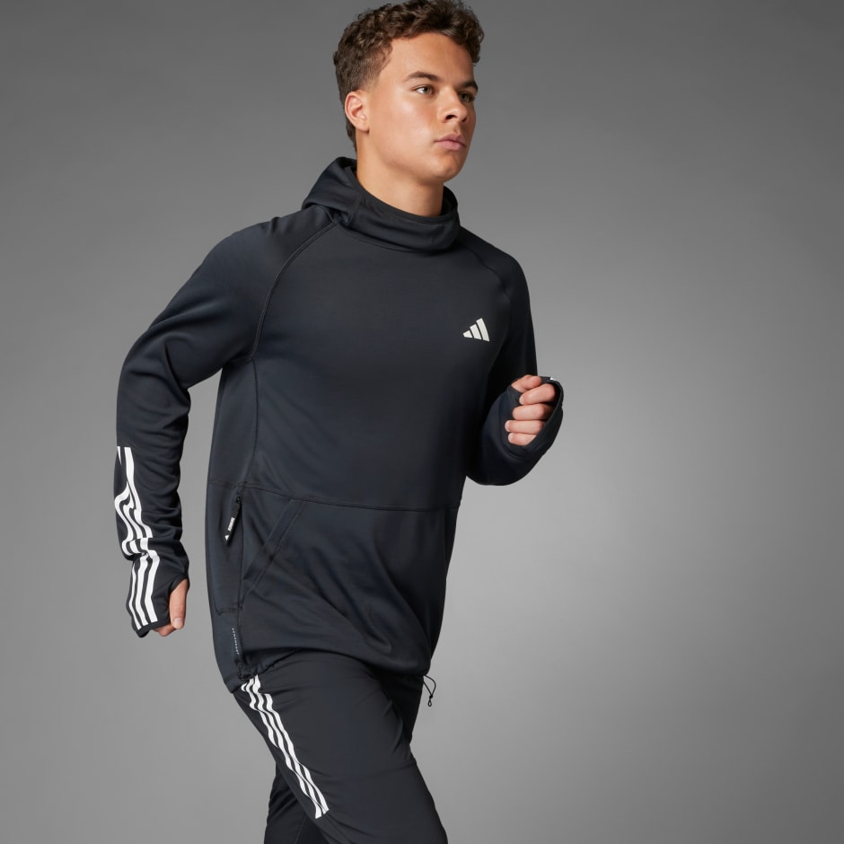 adidas Own the Run 3-Stripes Hoodie