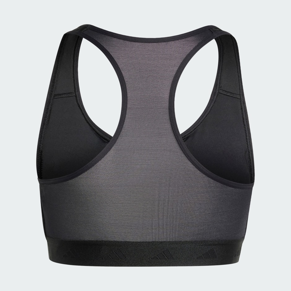 adidas Powerreact Training Medium Support Hyperglam Emboss Bra - Image 5